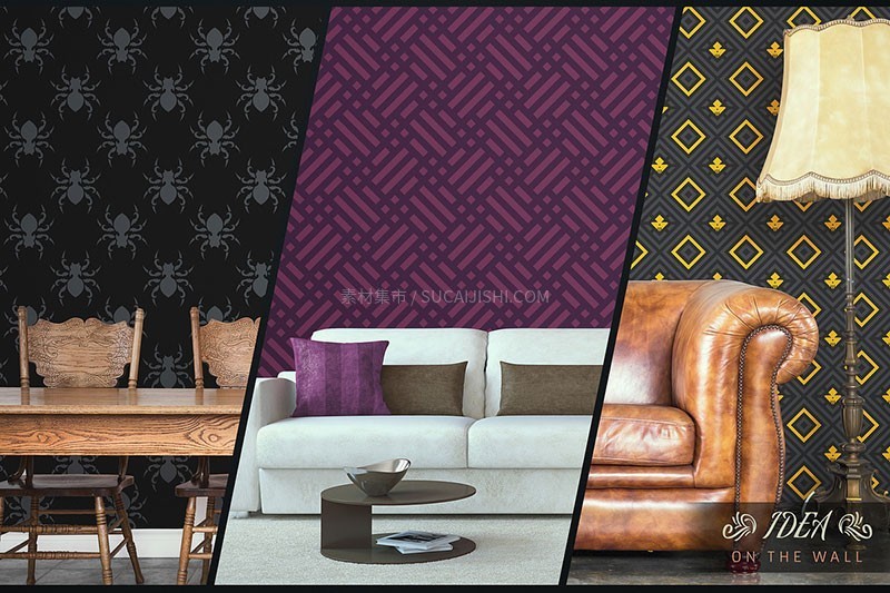 100种万圣节无缝图案背景素材,AI PAT格式